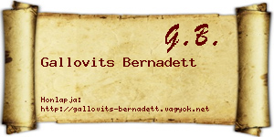 Gallovits Bernadett névjegykártya