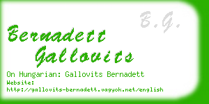 bernadett gallovits business card
